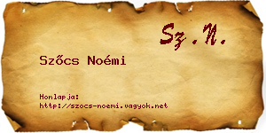 Szőcs Noémi névjegykártya